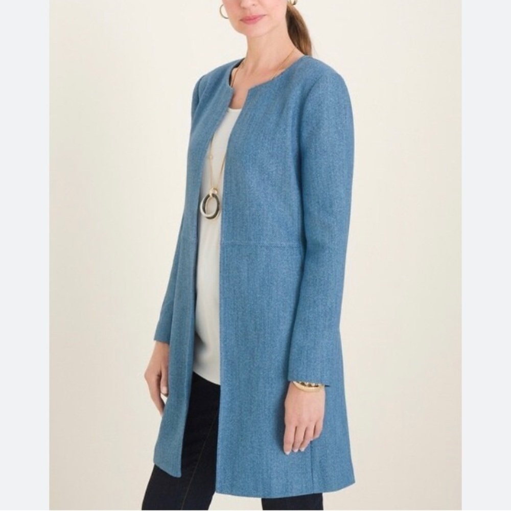 Chico’s Elongated Indigo Jacket size 0(4/6)